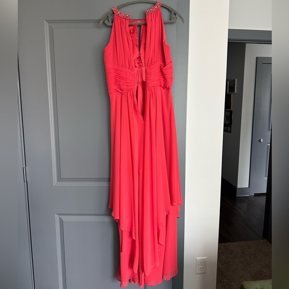eliza f coral/red evening dress - Picture 4 of 4
